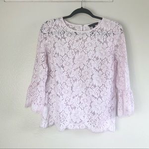 Banana Republic Lace Shell Flounce Bell Sleeve Top
